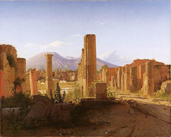 Christen Kobke The Forum, Pompeii, with Vesuvius in the Distance China oil painting art